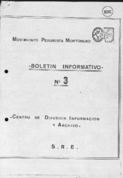 thumbnail of Movimiento Peronista Montonero Boletin Informativo N 3